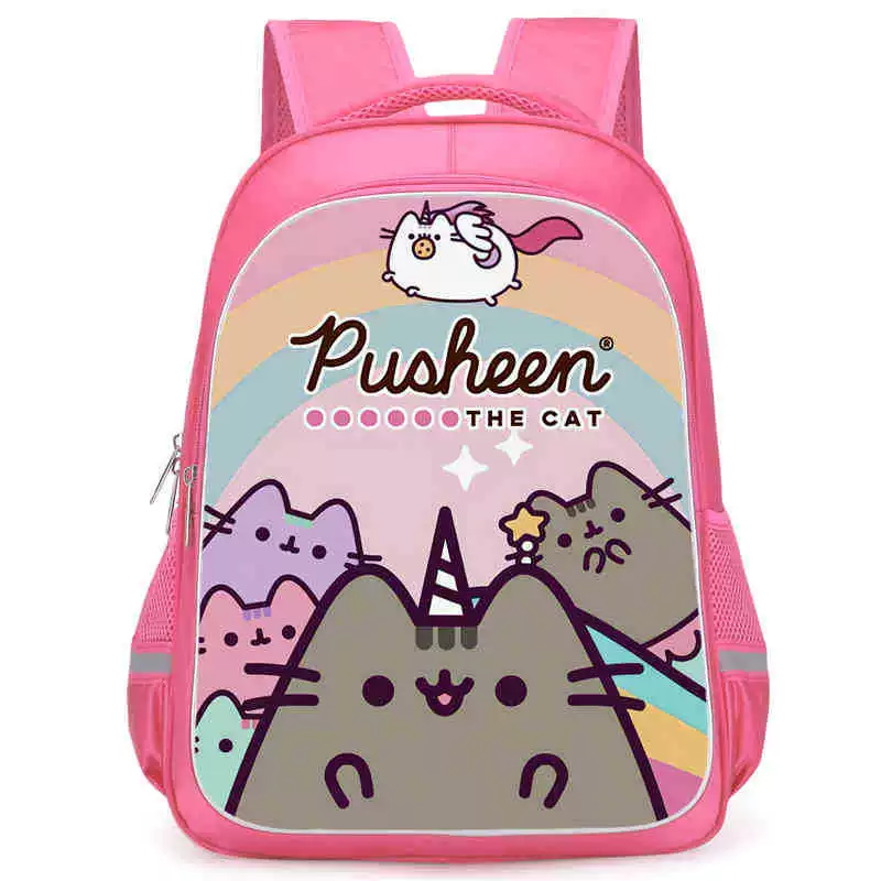 Рюкзак учебный Pusheen Fat Jimao с принтом периферийного типа, через стекло, зарубежная торговля, школьный рюкзак