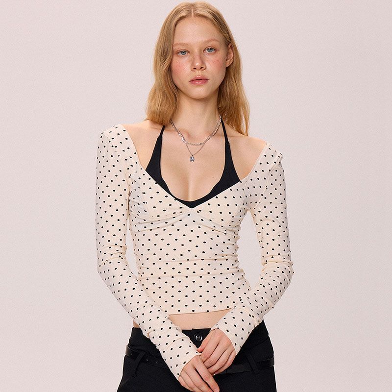 Autumn New Pure Desire Style Spicy Girl Short Long-Sleeve T-Shirt for Women, Slim Fit, Versatile Design, Base Shirt Top