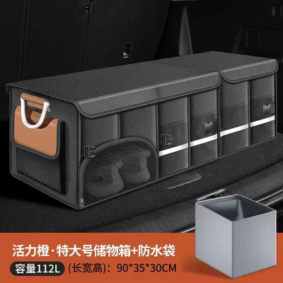 Car storage bag/box — Organizer Shoe Storage Artifact - vibrant-orange-extra-large-112l-waterproof-bag