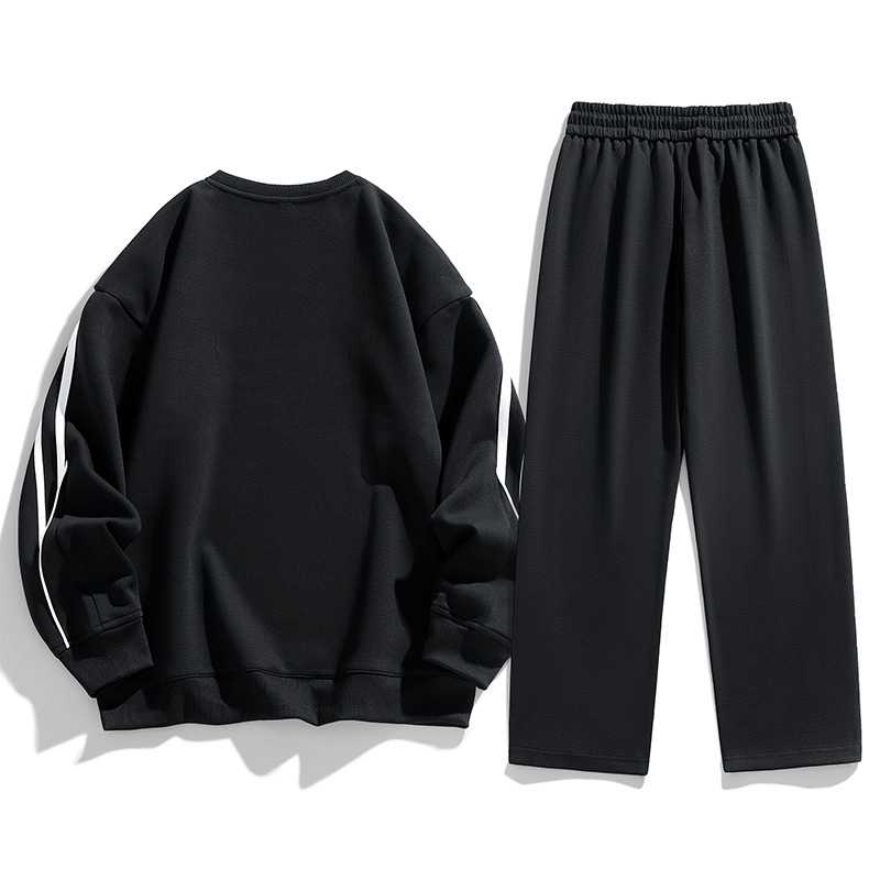 Herrenbekleidung Sportliche Freizeitanzüge für Herren Herbst 2024 Neue Basic- und beliebte lockere Kleidung Langärmelige zweiteilige Anzüge für Herren auf Lager_voghion.com