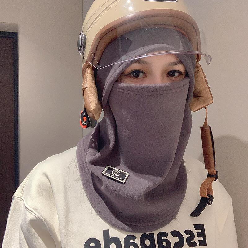德绒新款保暖头套冬季户外骑行帽子口罩围脖一体女护耳防冻脸面罩|undefined