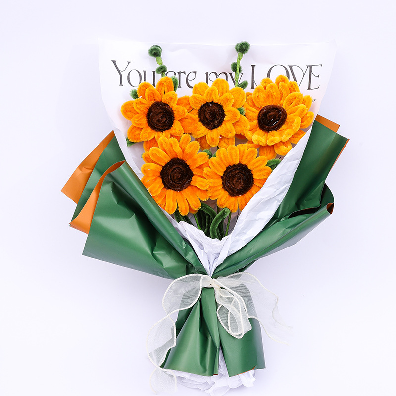 扭扭棒向日葵太阳花手工編制diy材料包永生花仿真花束生日小礼物