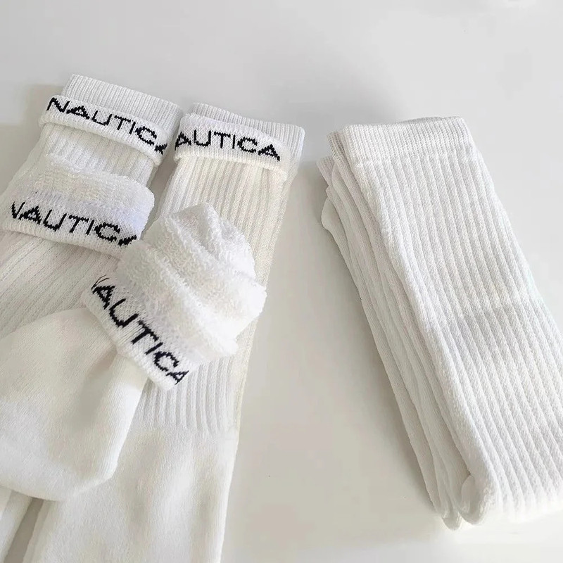 New Japanese Nautica Hasegawa Socks 3 Pairs for Men and Women Thickeneded Full Towel Workwear High Tube Sports Socks