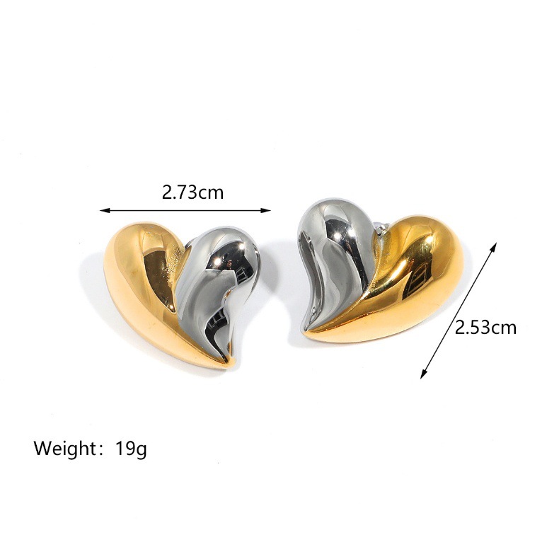 25g Weight PVD Coated Gold Plating Process 304 Stainless Steel Ear Needle Material Real Gold Plated Plating Material Ear Studs Classification Butterfly Backs Ear Cap Type 1 Pair Quantity Holiday, Daily Occasion 304 Stainless Steel Material Heart Shape Pattern All Seasons Season Women's Gender Plating Design Elegant, Cute Style 1 Pair Elegant Cute Heart Shape Plating 304 Stainless Steel 18K Gold Plated Butterfly Backs Ear Studs 1