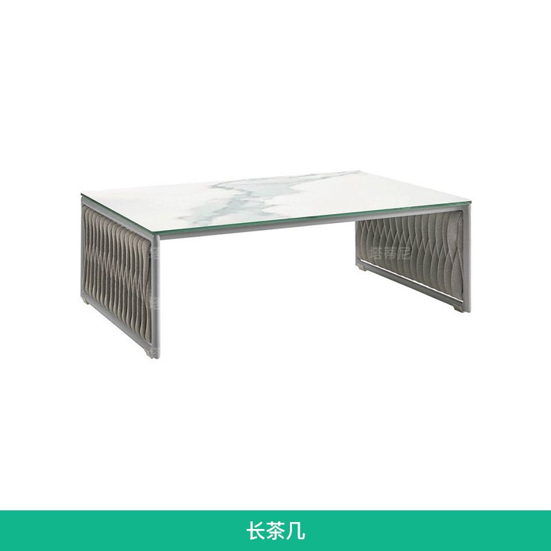 Sofá de patio exterior, conjunto de muebles de ocio para balcón de villa, sofá de ratán resistente al agua y al sol para terraza de jardín exterior. image 11