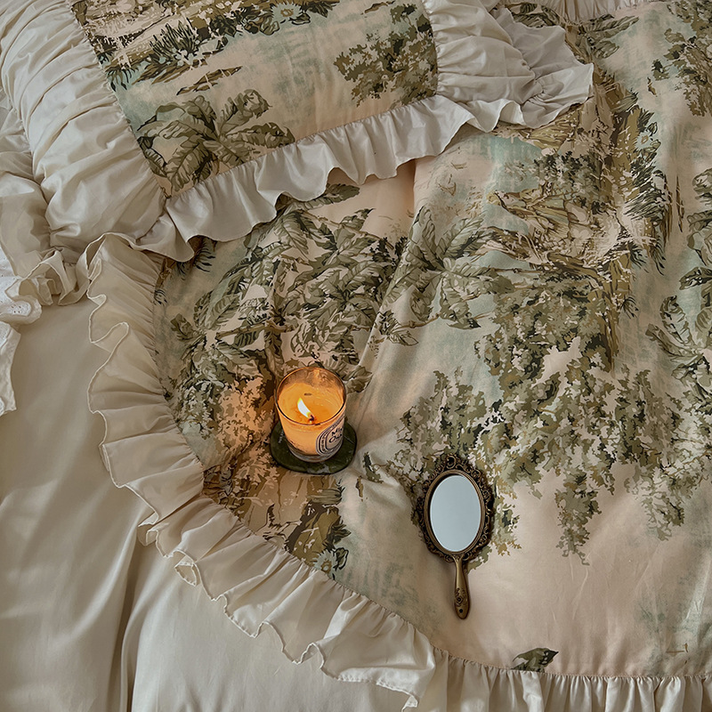 Nordic French Vintage Boho French Vintage Four-piece Bedding Set, Pure Cotton Princess INS Style, Suitable For All Seasons_voghion.com