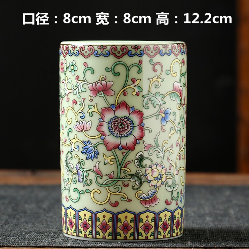 Vaso de escritorio de cerámica de porcelana pequeña boca mini hidroponía de flores retrógradas botellas de flores de porcelana