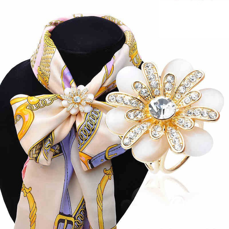 Écharpe coréenne multifonctionnelle haut de gamme, tendance, camélia, ceinture, broche vintage, boucle à nœud._voghion.com