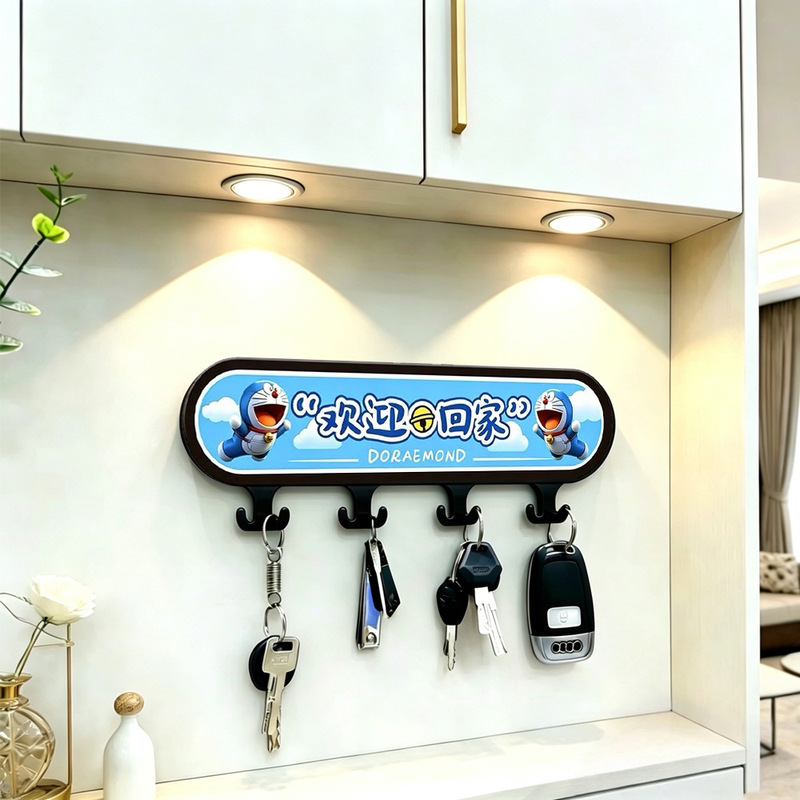 Indoor Storage Rack for Miscellaneous Items, Keychain Display Rack, No-Drill Hook Storage Rack, Universal Wall-Mounted Model Indoor Storage Rack for Miscellaneous Items, Keychain Display Rack, No-Drill Hook Storage Rack, Universal Wall-Mounted Model