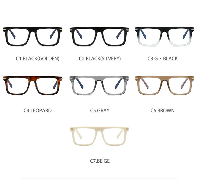 Retro Square Reading Glasses Men's Non-prescription Frame Versatile_voghion.com
