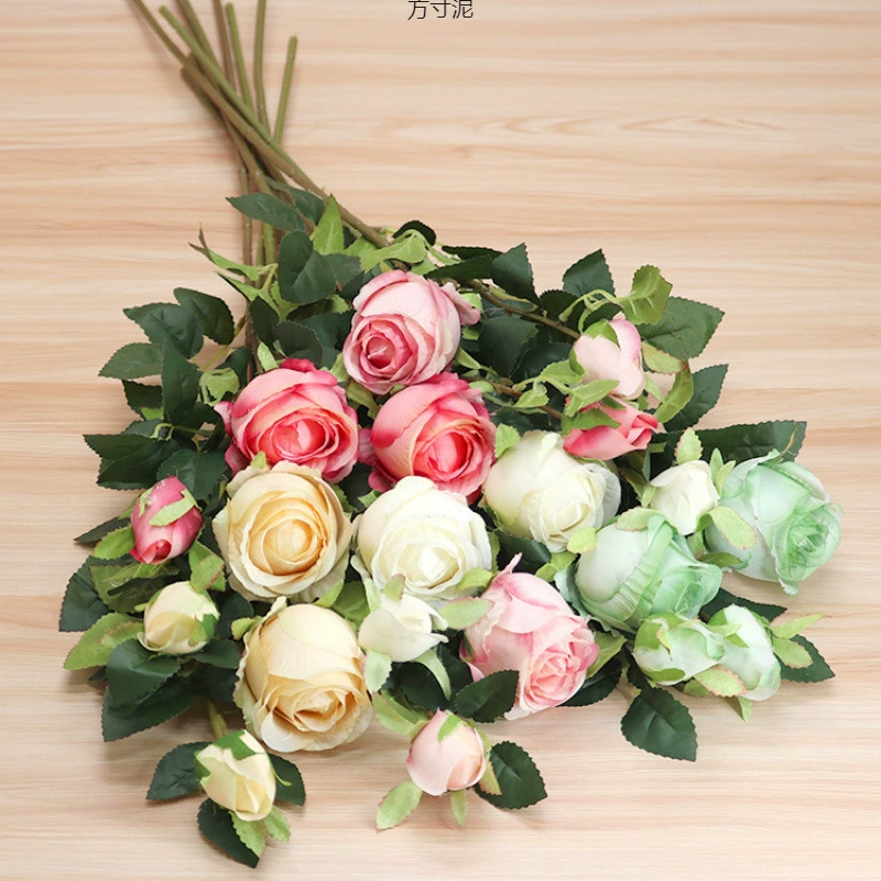 Моделирование розы для гостиной украшения День Святого Валентина букет обеденный стол один поддельный цветок