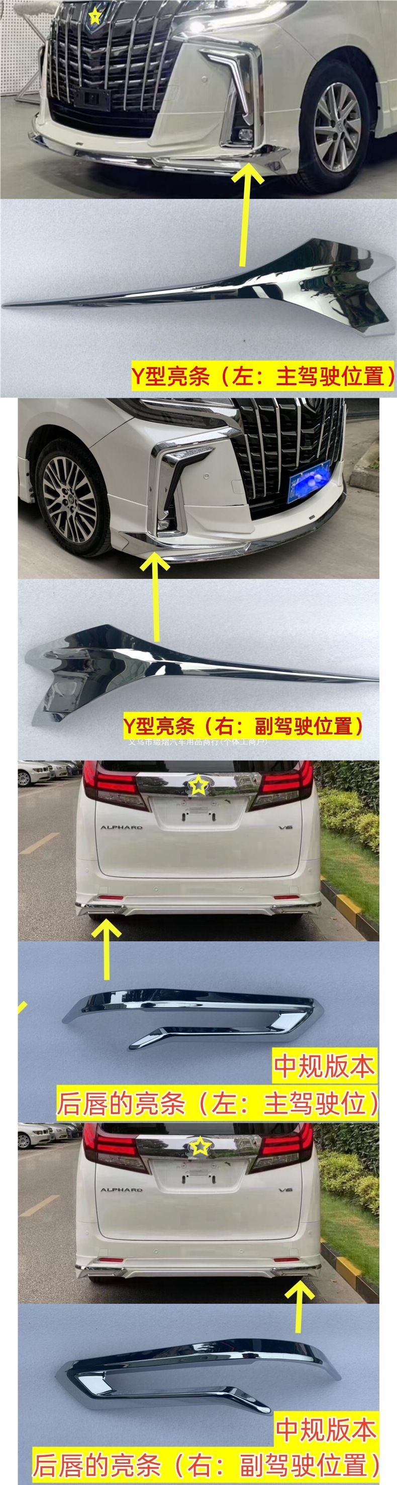 Suitable for 15-23 models of the Alphard, front and rear lip trim modification, large body kit, SC front and rear bumper, Mona Lisa accessories