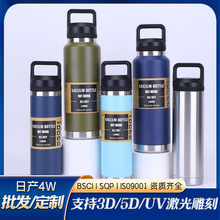 跨境304不锈钢保温杯可分离带提手旅行水壶大容量户外运动太空壶
