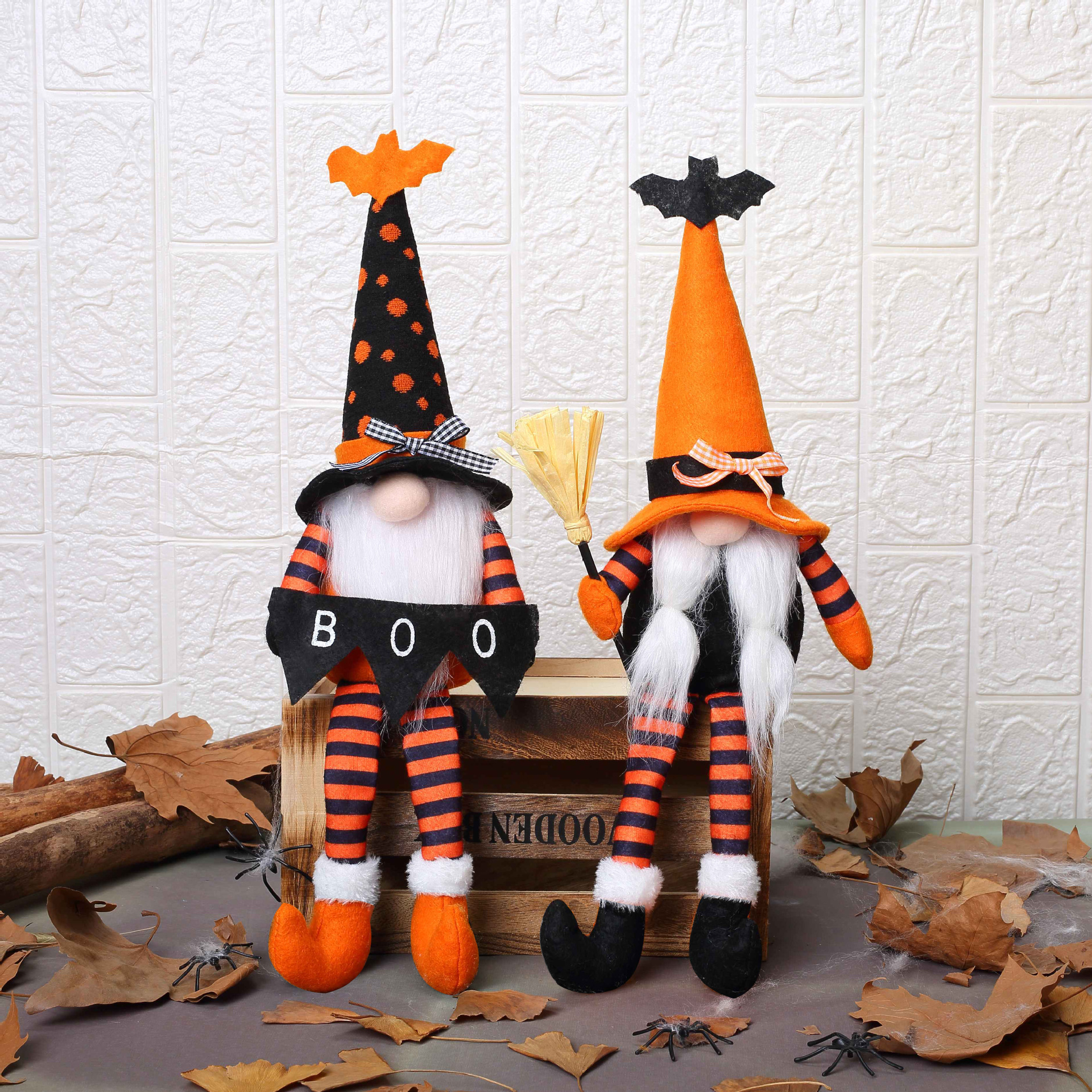 Nuevo producto transfronterizo Halloween murciélago de piernas largas sin rostro muñeca gnomo decoración decoración Rudolph goblin lote de muñeca
