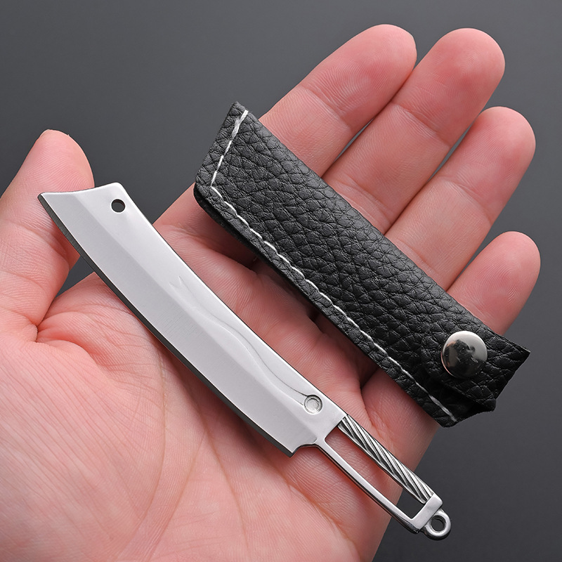 钥匙扣迷你不锈钢游戏屠龙小刀传奇游戏刀具快递开箱水果小菜刀