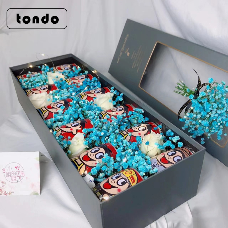 Juego de Dos Cajas de Regalo Rectangulares Tang De Golden Whisper con Ventana Transparente, Caja de Regalo Clásica con Diseño Floral, Venta al por Mayor