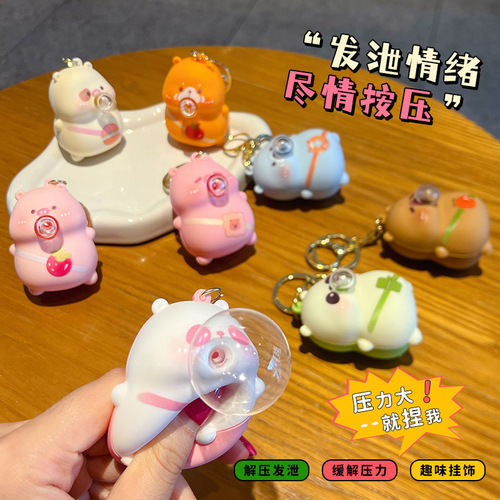 Cartoon Scary Me Jump Bubble Stress Relief Keychain Schoolbag Hook Couple Car Keychain Decor Gift