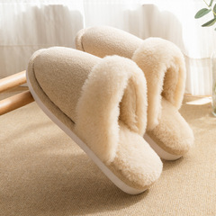 Winter style simple cotton velvet cotton slippers for women's home indoor soft sole non-slip plush floor mop to keep warm wholesale