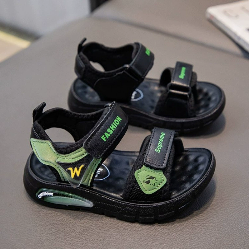 Спортивные сандалии резиновые липучки EVA Летние сандалии с открытыми пальцами для детей 7-12 лет