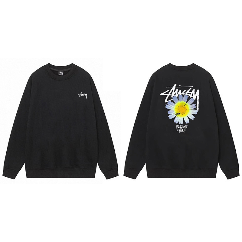 Sudadera de Cuello Redondo con Estampado Stu, Corte Holgado, 100% Algodón para Hombre y Mujer | Estilo Unisex