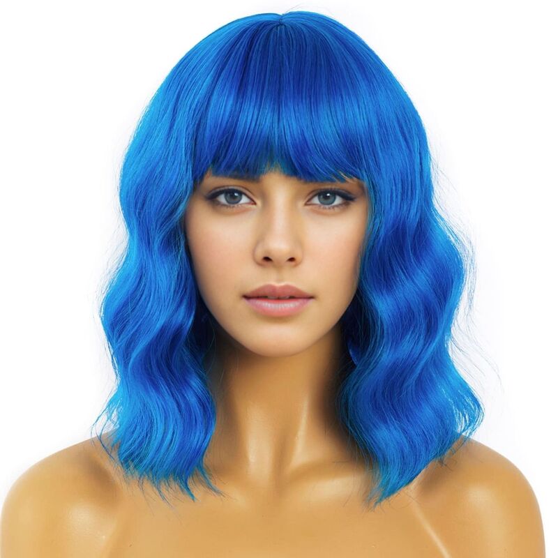 Amazon Cross-Border Wigs European and American Festival Women's Hairwigs Water Wave Short Curly Hair Full Head Set Fluffy