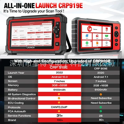 LAUNCH X431 CRP919E Car Diagnostic Instrument Overseas Edition Multi-language Support CAN FD & DOIP
