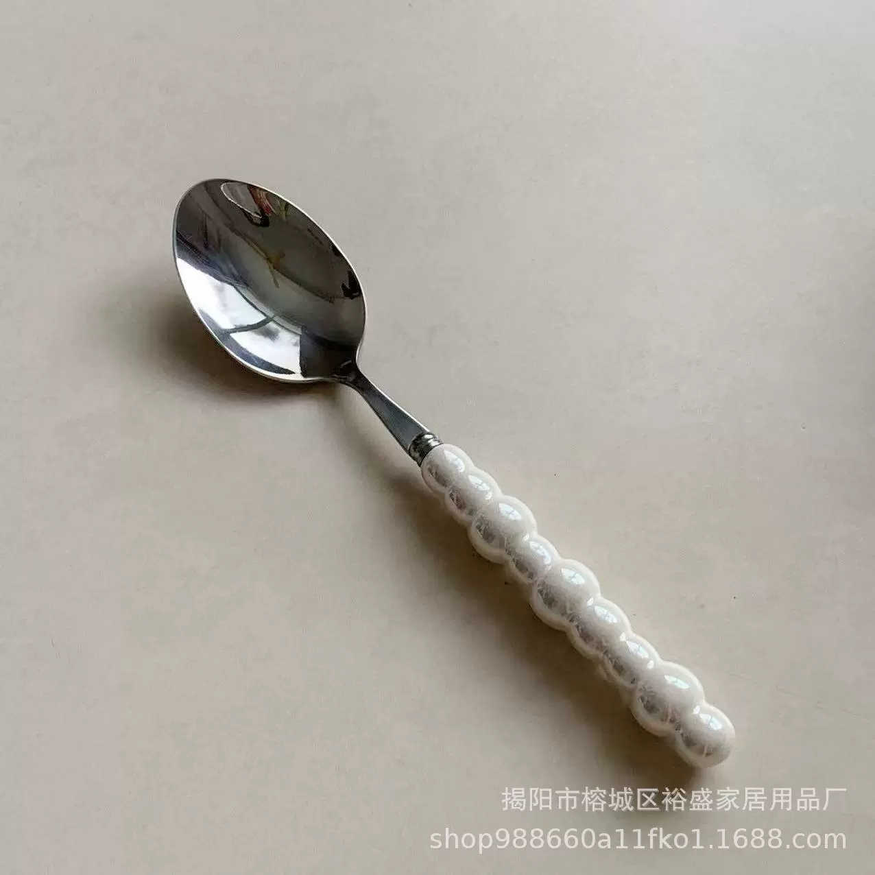 Ceramic tableware pearl stainless steel, set, spoon, fork, light luxury style, home decor