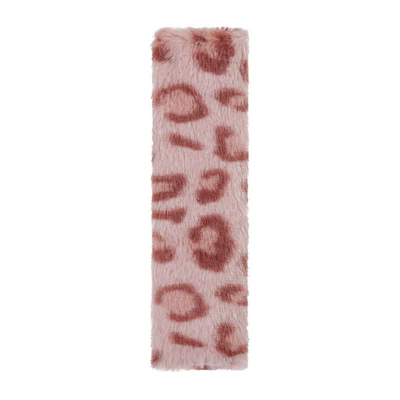 Protective Cover Cute Leopard Print – Seat belt shoulder pad - rabbit-fur-leopard-print-shoulder-pads-pink