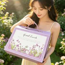 现货伴手礼礼盒订婚手提盒母亲节女神节口红丝巾盒礼品包装盒定制