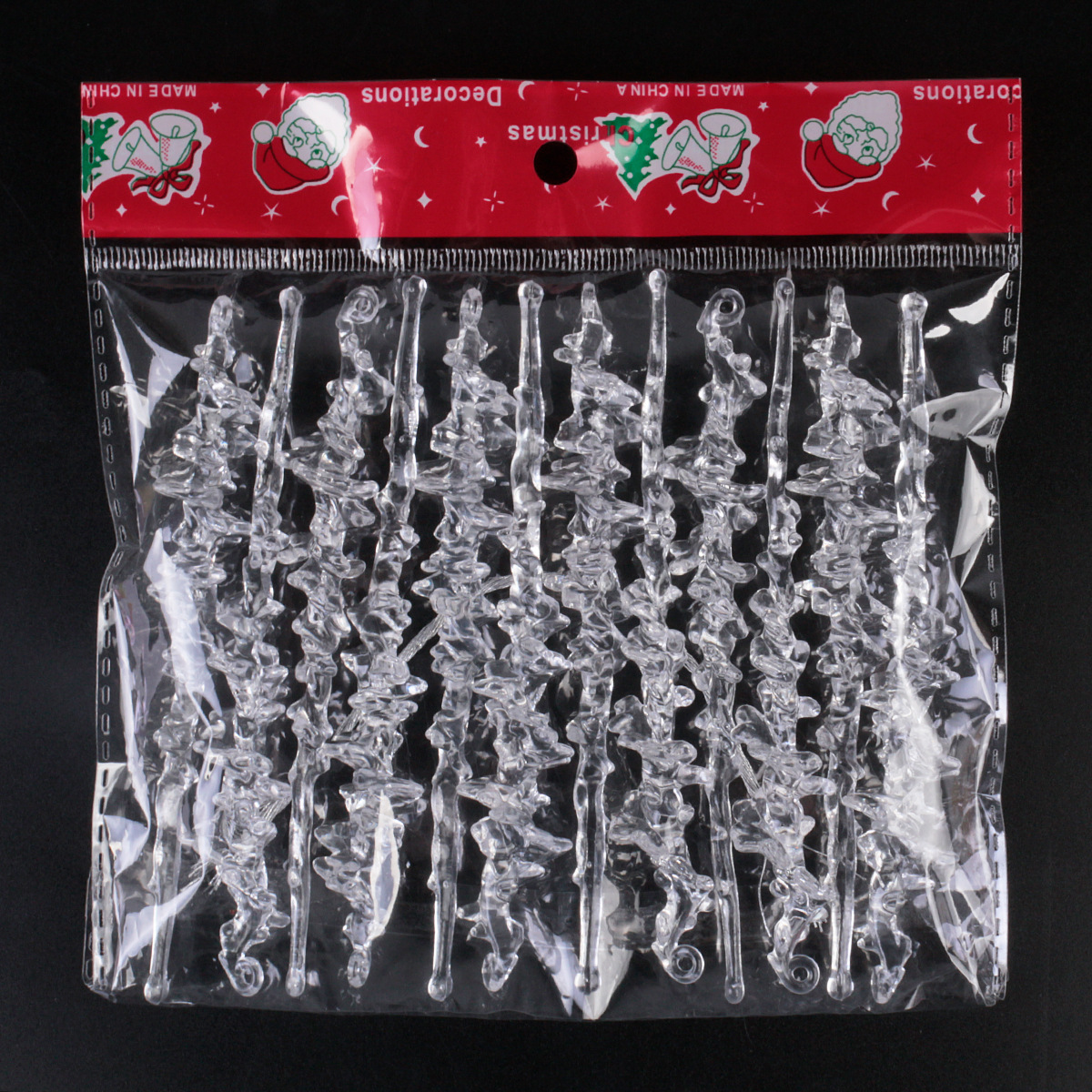 Productos navideños transfronterizos colgantes de hielo transparentes colgantes de hielo decoración de árbol de Navidad colgantes de rosca colgantes