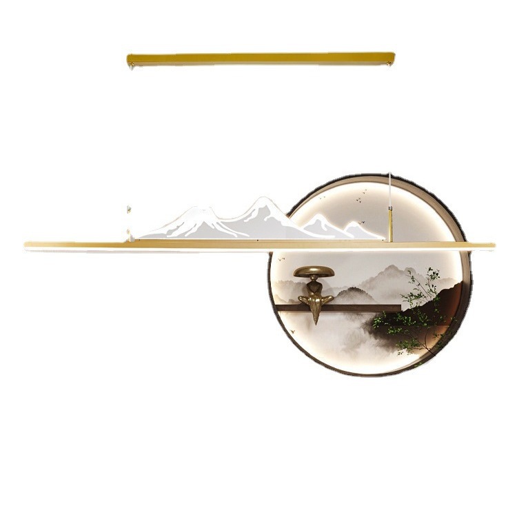 Nuevo restaurante chino lámpara de lámpara de madera larga estilo chino Zen simple bar estudio paisaje sala de té lámparas Zhongshan