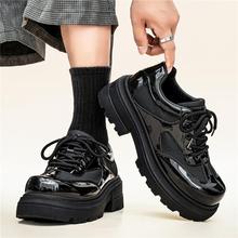 男士皮鞋日系潮时尚低帮厚底大头德比鞋秋冬季新款英伦风休闲男鞋