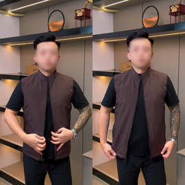 男士秋季新款双面潮流休闲立领时尚百搭舒适老钱风高级感简约马甲