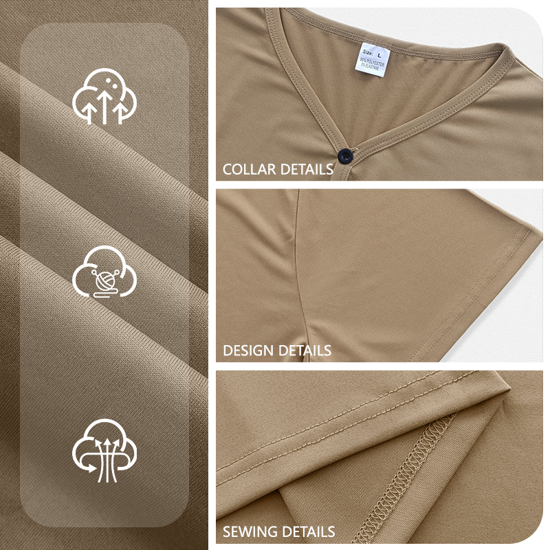 Nuevo TEMU transfronterizo hombre europeo y americano color sólido cuello V transpirable sudor deportivo casual ligero camiseta de manga corta regular image 4