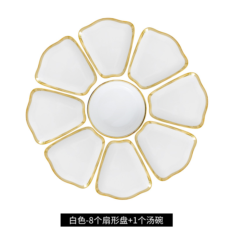 Luz de lujo combinación placa de cerámica hogar creativo de la víspera de Año Nuevo plato rojo neto placa reunión de la familia placa vajilla