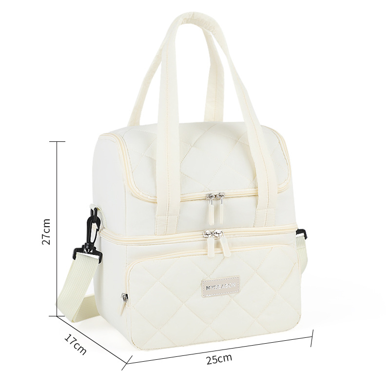 Bolsa de almuerzo transfronteriza de Amazon, bolsa de almuerzo de doble capa, bolsa de aislamiento térmico multifuncional, bolsa de almuerzo portátil para trabajar