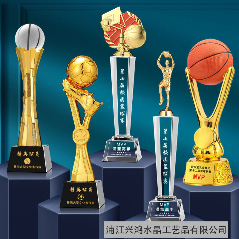 Trofeos de cristal medalla baloncesto fútbol bádminton tenis de mesa deportes escolares grandes competiciones conmemorativas