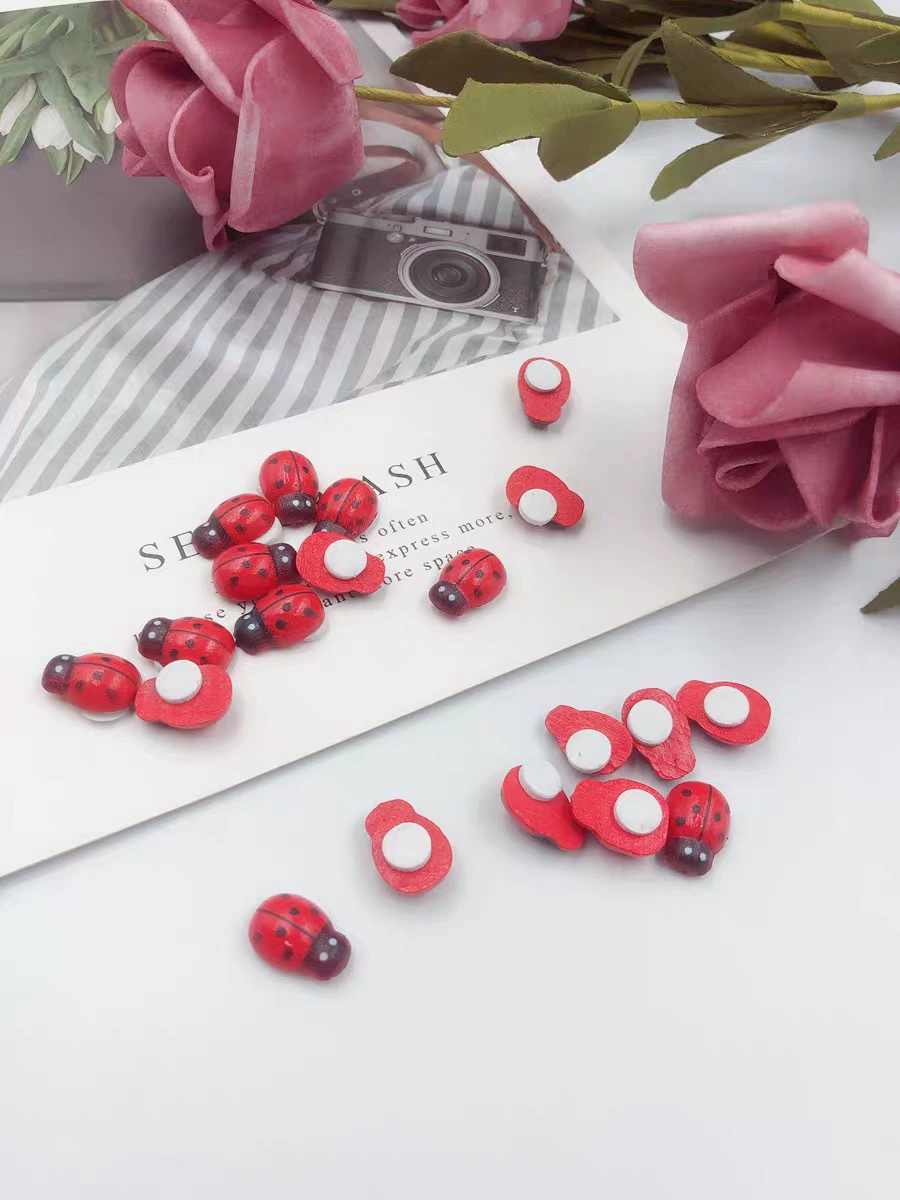 Домашняя Мини Божья коровка микро пейзаж Мини Божья коровка пасторальная деревянная спинка жука с двусторонней липкой лентой