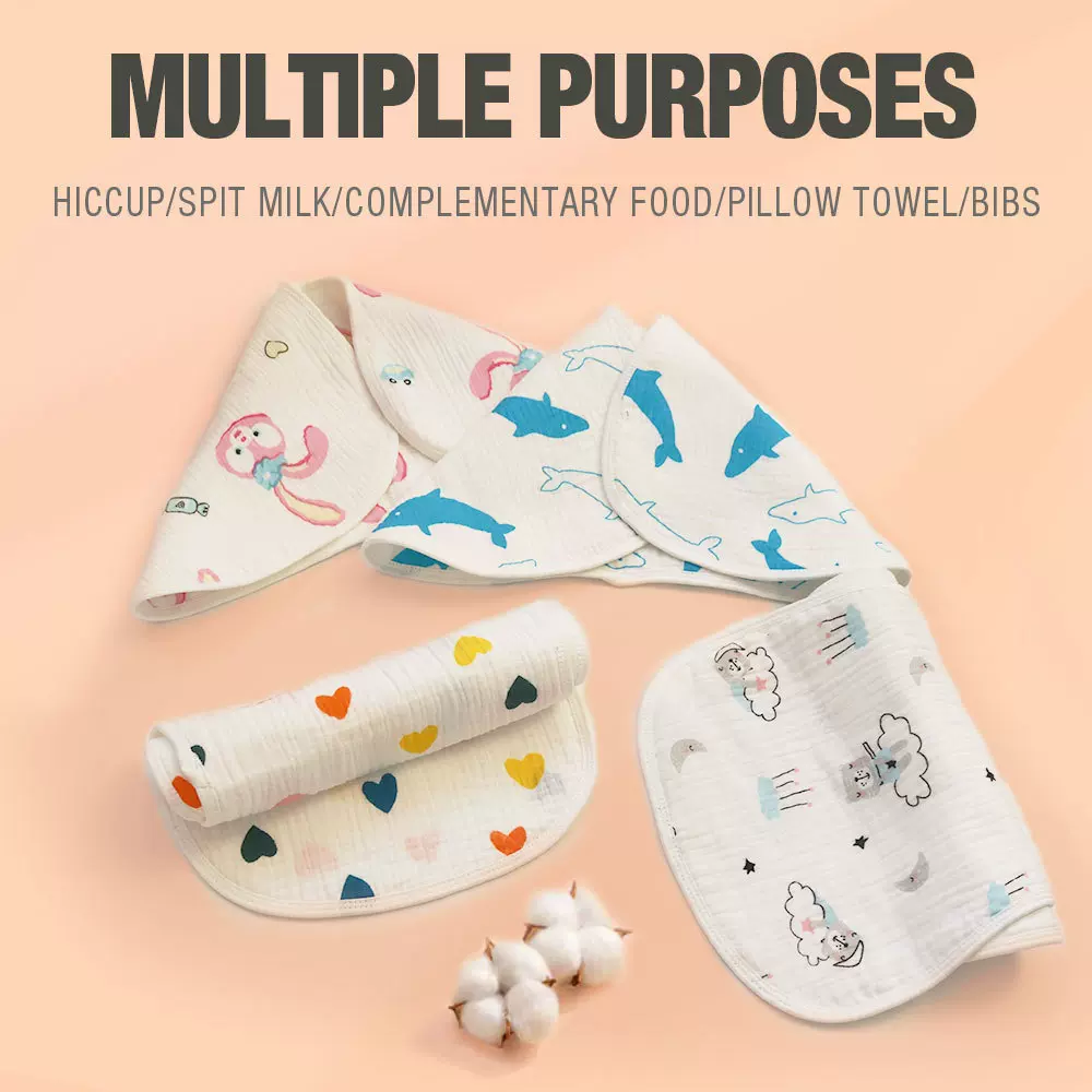 按需制作婴儿纱布口水巾柔软吸水新生儿纯棉拍嗝巾男女宝宝吐奶口