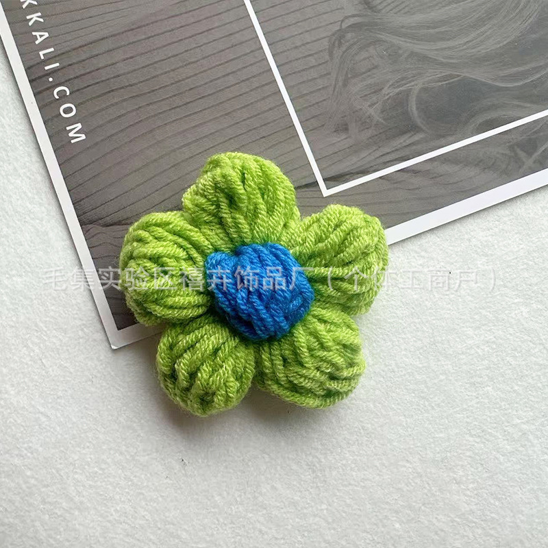 7cm ダブルラインビッグパフフラワーハンドフックウールフラワー五弁花 DIY 胸花ヘアピン衣類アクセサリーアクセサリー|undefined