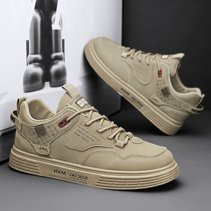 2023 новые мужские туфли повседневные маленькие белые туфли чистый цвет увеличен