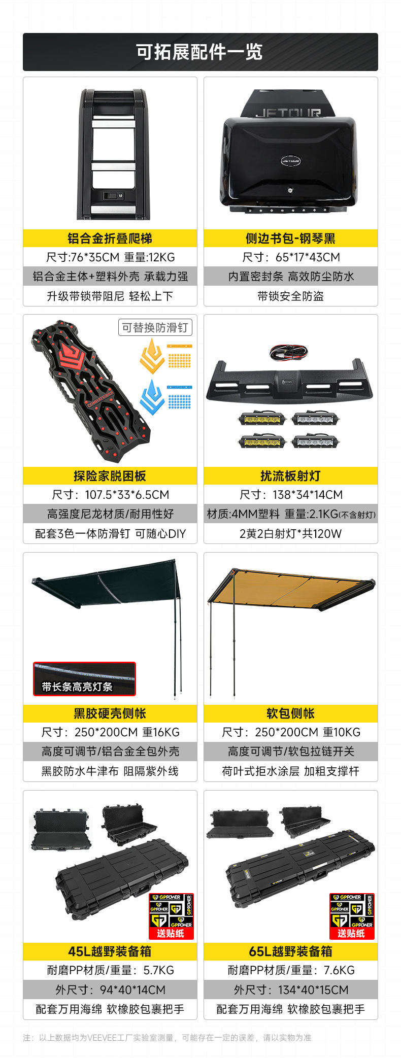 Suitable for Jietu Traveler Shanhai T2 Roof Luggage Rack Frame Off-Road Modification Folding Ladder Expansion Platform Tent