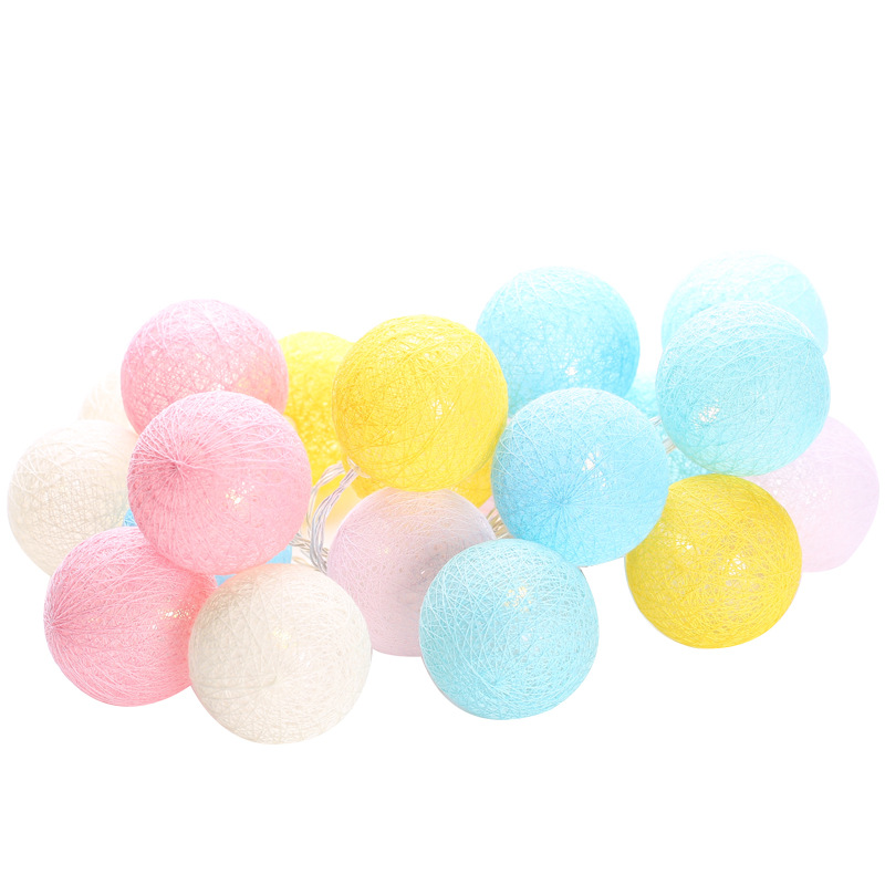 Lichterkette mit 120 LEDs in Baumwollkugelform – 4 m lange, wasserdichte Lichterkette (IP54) für Feste, Hochzeiten und Heimdekoration_voghion.com