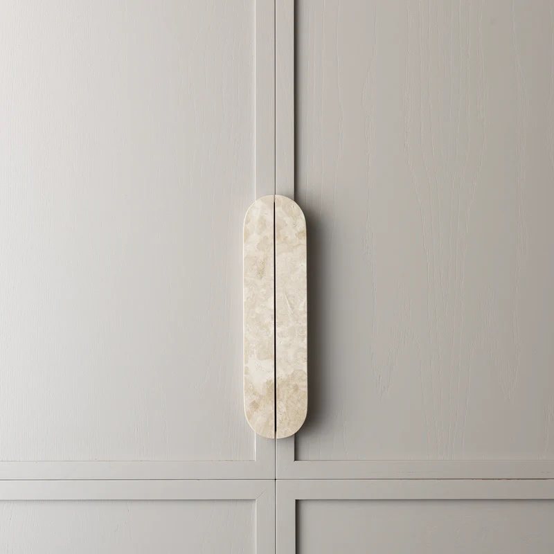 Manija de la puerta del armario de mármol, manija de la puerta del armario de ropa de lujo ligera, viento silencioso, manija de piedra de la cueva retro image 9