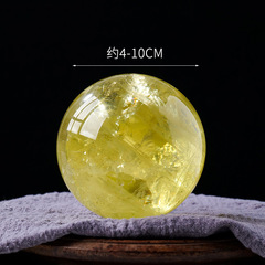 Natural citrine ball ornaments crystal raw stone energy ball home office opening decorative ornaments wholesale base