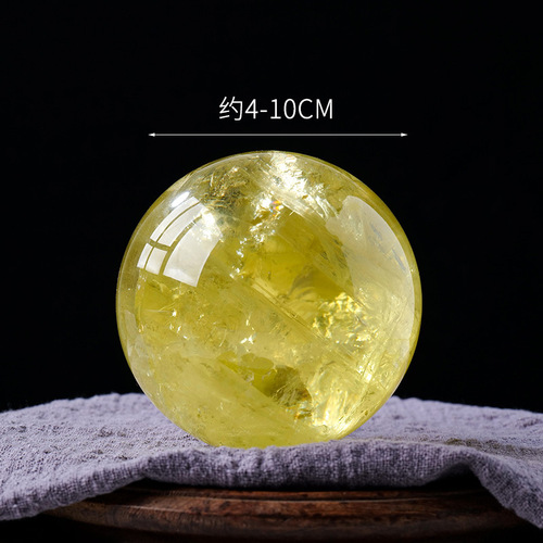 Natural citrine ball ornaments crystal raw stone energy ball home office opening decorative ornaments wholesale base