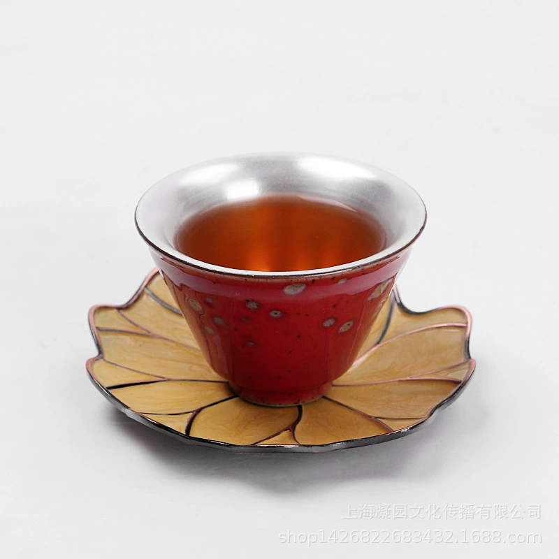 Чистая медная подушка для чайной чашки Латунная подушка для чая Круглая квадратная перегородчатая чайная церемония Аксессуары для чайного набора Ракушка Держатель для ароматов Держатель для благовоний