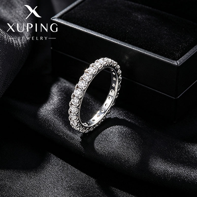 Anillo de Cobre con Gemas Artificiales Galvanizado para Mujer