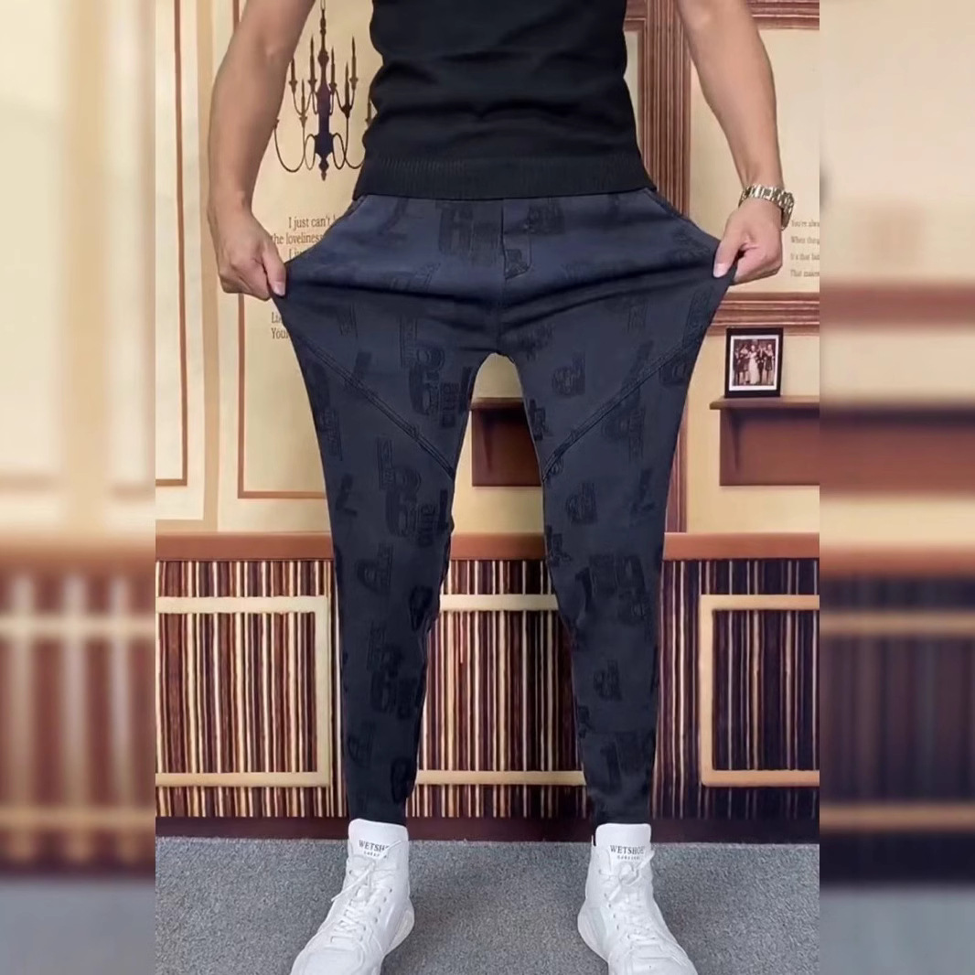 2025 neue graue Freizeithosen Frühling Herbst Herren koreanischen Stil Trendy Sport Jeans Cool Loose Jogger Jogginghose_voghion.com