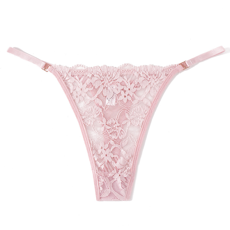 Europa y los Estados Unidos transfronterizos sexy de encaje transparente, cintura baja, cintura delgada, bordado puro, ropa interior de dama.